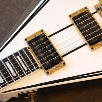 2009 Jackson Custom Shop LTD Randy Rhoads Concorde Tribute White w/ Black Pinstripes Relic +COA OHSC image 9