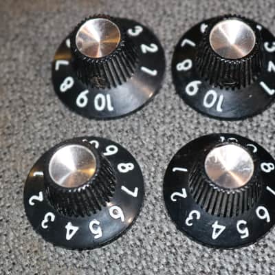 Vintage Original 1965 Fender Blackface Amp Control Knobs - Lot of 4 - Beautiful Condition image 1