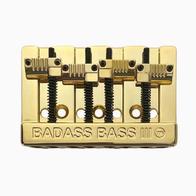 NEW Leo Quan® Badass® Bass III BRIDGE for Fender Precision Jazz GROOVED - GOLD image 3