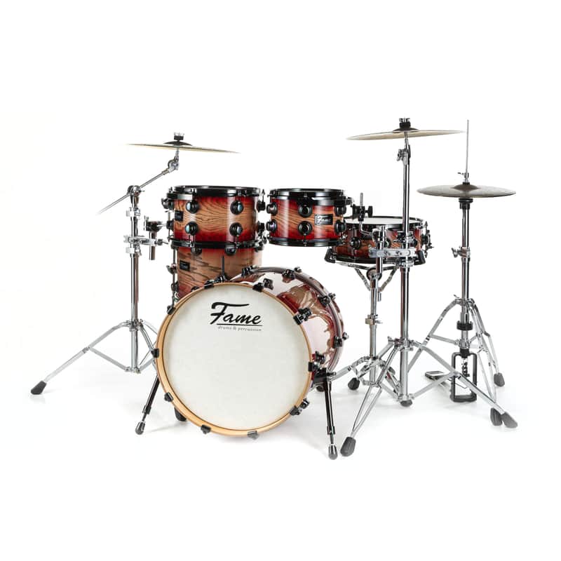 Fame Fortress Stage Shell Set Red Burst - Drum Shell Set image 1