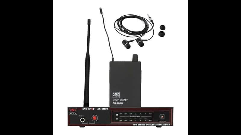 (3) Galaxy Audio AS-900 Any Spot Wireless In-Ear UHF Personal Monitor System w/ Rack Mount Kit (B6 633.400 MHz, B14 650.200 MHz, B16 659.000 MHz) - Black image 1
