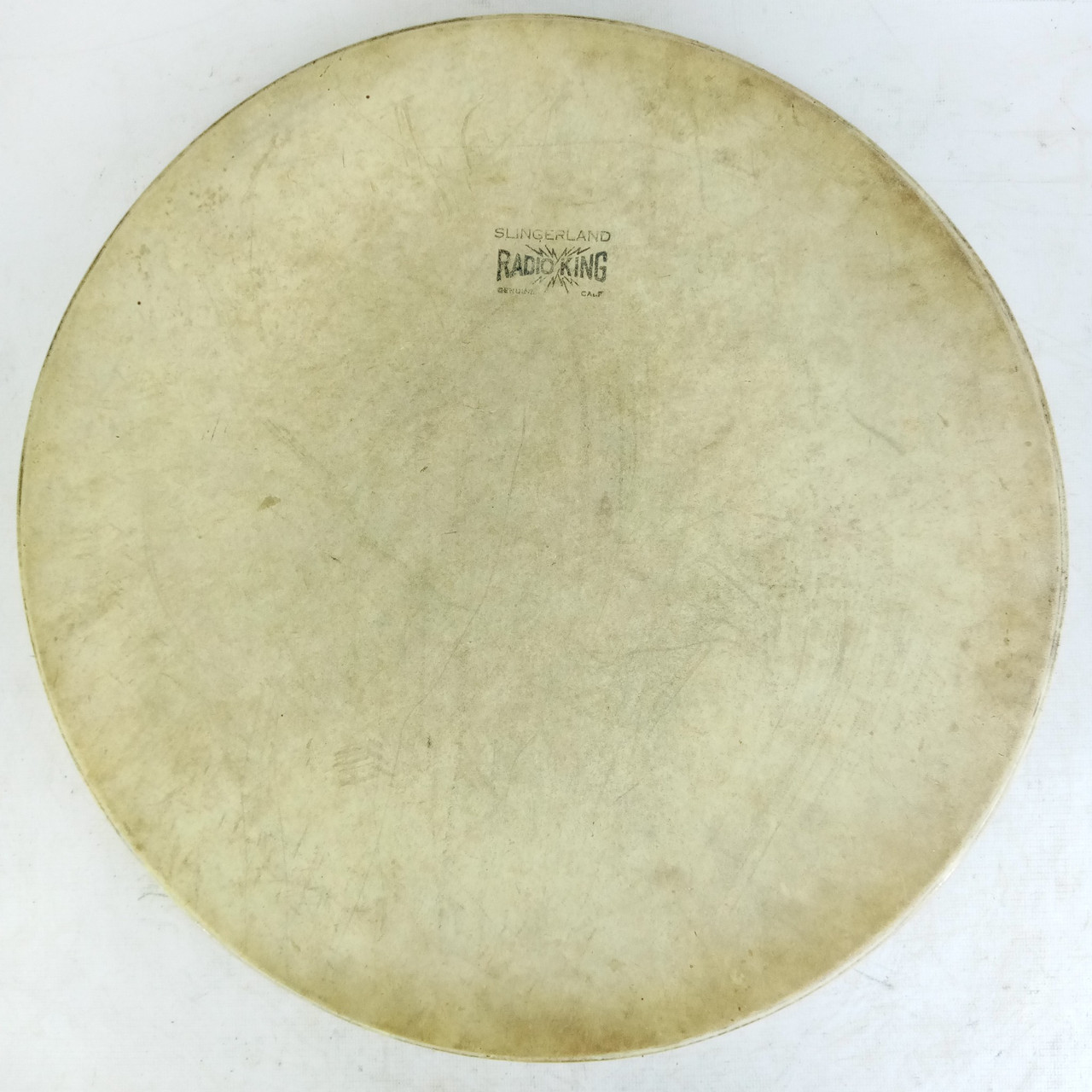 Slingerland 16" Radio King Calf Skin Floor Tom Drum Batter/Resonant Head 40s USA — main photograph