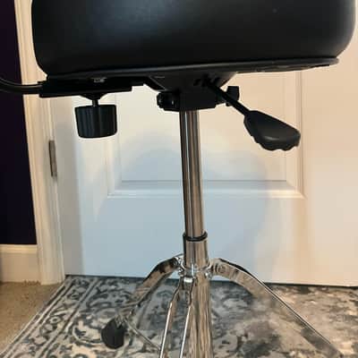 Roc-N-Soc Nitro Gas Drum Throne with Original Saddle and Backrest – Black image 4