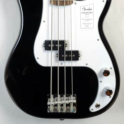 Fender Standard Precision Bass, Laurel FB, White Pickguard, Black image 3