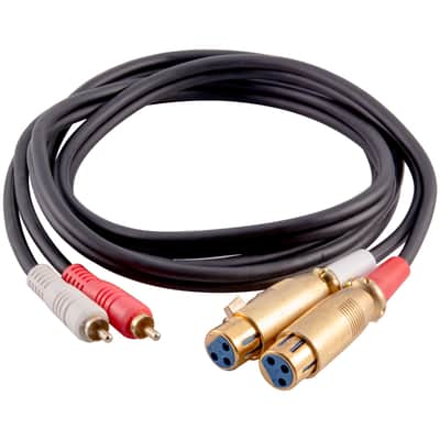 Premium 6 Foot Dual XLR Female to Dual RCA Male Patch Cable - XLRF to 2-RCA image 1