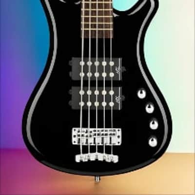 Warwick RockBass Corvette $$, 5-String - Solid Black High Polish image 2