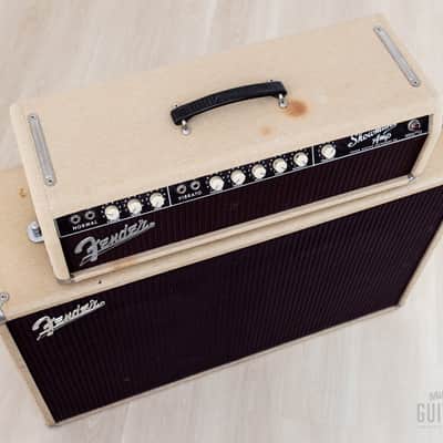 1962 Fender Dual Showman Blonde Brown Panel Vintage Piggyback Tube Amp 2x15 w/ JBL D130F, Victoria Cover image 4