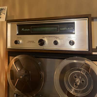 Pioneer SR-202W Reverb Amplifier 1971 - 1977 Silver with Wood Sides image 2