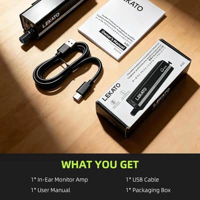 LEKATO P30 in-Ear Monitor Amplifier 16-Hour Rechargeable IEM Amp Locking XLR/TRS Input Mono/Stereo Switch for Vocalists Drummers Keyboardists Stage & Studio image 7