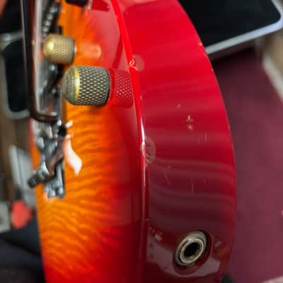 1990's Ibanez MIJ RG770FM Cherry Sunburst w/case image 8