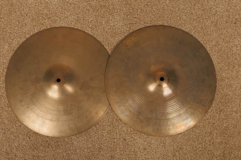 Vintage Zildjian A 14" Rock Hi Hat Cymbals 1227g 1398g image 1