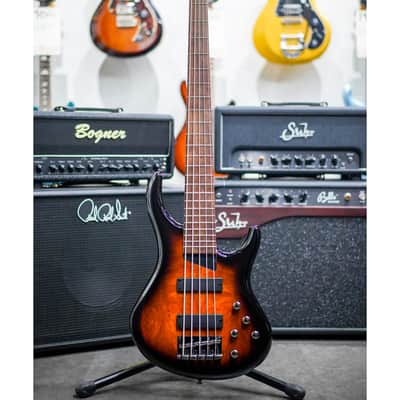 MTD Kingston Z 5 String-Tobacco Sunburst w/Maple Burl Top & Laurel FB image 2