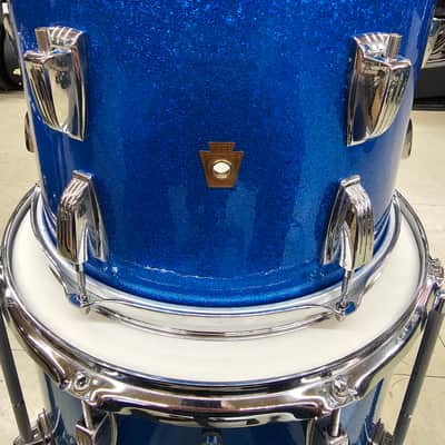 Ludwig WFL Drum Co. Tom 9x13" (Re-Wrap) Pre- Serial late- 50's - Blue Sparkle image 1