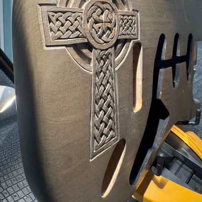 Strat body carved by McMahon Artistry Infinity Cross - Nitrocellulose image 9