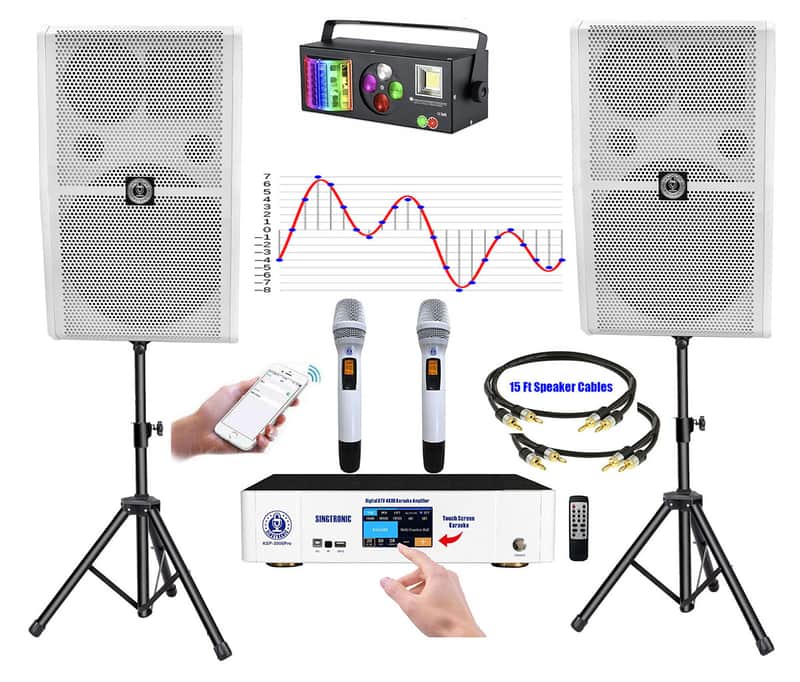 Singtronic Complete 3000W Professional Karaoke System built in HDMI-Arc, Optical, Bluetooth, Anti-feedback Mics. image 1