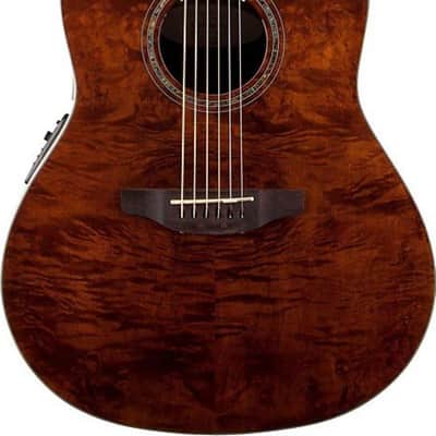 Ovation Celebrity CS24P Traditional Plus Grand Auditorium Acoustic-Electric Guitar, Burled Maple Top, Dark Nutmeg image 2