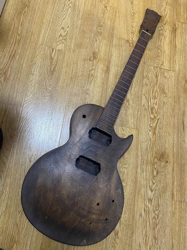 Unfinished Carbonized LP-Style Guitar，Alder Body + Mahogany Neck with Rosewood Fingerboard image 1