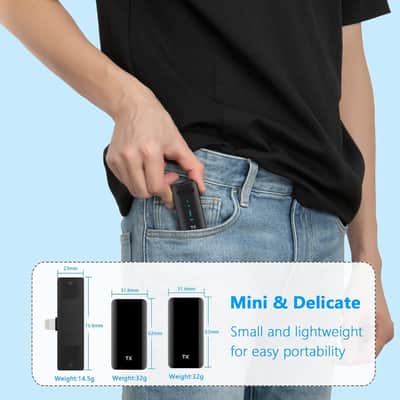 Wireless Lavalier Microphone for iPhone iPad, Dual Cordless Clip-on Lapel Mic for IOS Video Recording YouTube Facebook Live Stream Podcast Interview Vlog (328ft Range) image 2