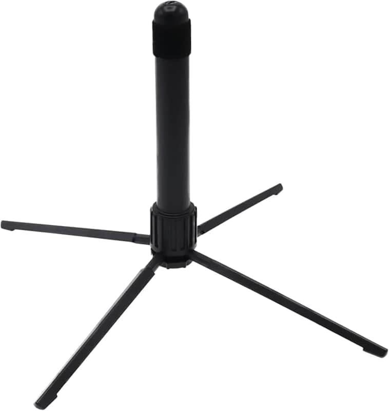 Portable Flute Stand Holder, Metal 4-Leg Flute Stand with Foldable Flute Stand Base, Stable Support Flute Stands, Wind Instrument Accessory image 1