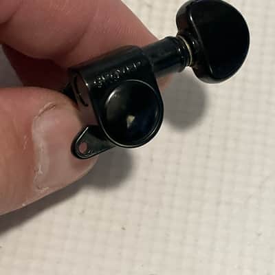 2000's Era Grover USA Mini Rotomatic Black Guitar 6 In Line Tuners Tuning Pegs Machine Heads image 4