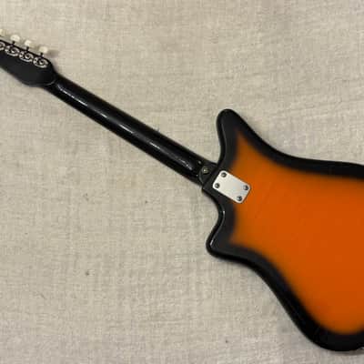 1960’s D’Scala Deluxe Electric Guitar Orange & Black Made in Italy Rare Bizarre + Case image 9