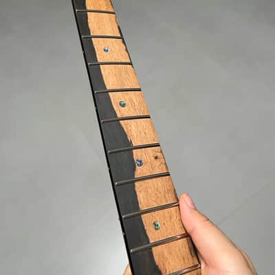AAAAA Tele Ebony Fretboard Roasted flame Maple Electric Guitar Neck Radius 12inch Round stainless steel 22 frets hole 10mm Radius: 12 inches image 2