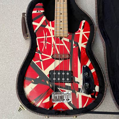 Custom made Frankenbass Wolfgang Van Halen Frankenstein Bass Musikraft Neck Frankenstrat - Red/White/Black image 18