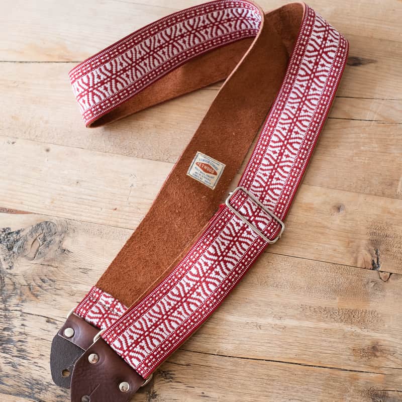 Vintage Red 60s/70s Hippie Guitar Strap / Handmade in the UK / Case Candy image 1