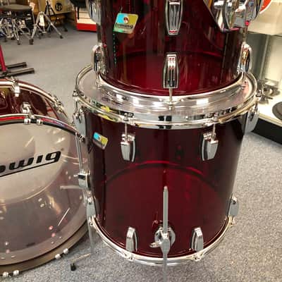 Ludwig Vistalite Fab 3 piece Shell Pack - Red , Floor Display image 6
