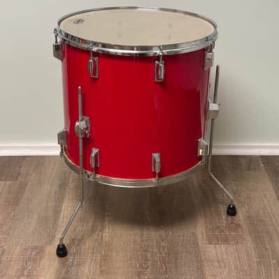 Pearl Export EX 18"x16" Floor Tom Drum with Legs - Late 1980's - Coral Red image 2