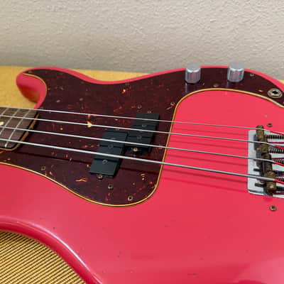 2021 Fender Custom Shop Pino Palladino Precision Bass Fiesta Red with Case Candy image 5