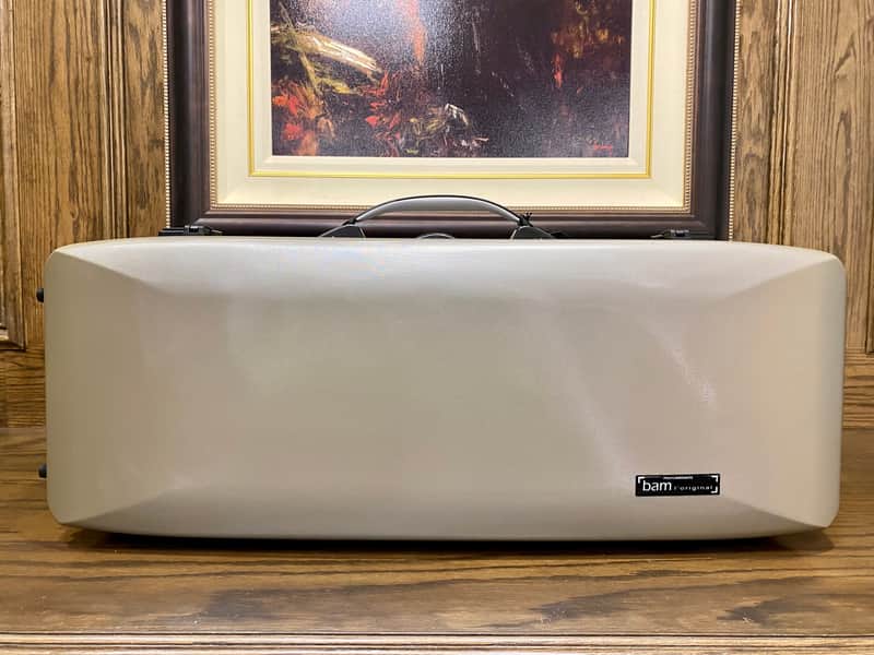 Bam France 'Supreme Hightech' Oblong Viola Case - Champagne with Black Trim image 1