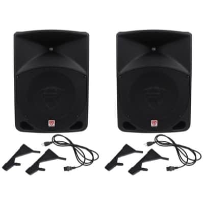 Pair Rockville Power Gig RPG10 10" Powered Active 1200 Watt 2-Way DJ PA Speakers image 10