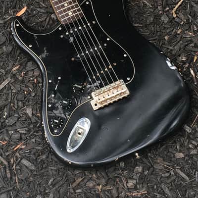 LEFTY! 1978 Vintage Fender Stratocaster Black Nitro Lacquer Strat Aged Relic Guitar Left CBS ‘78 HSC image 5