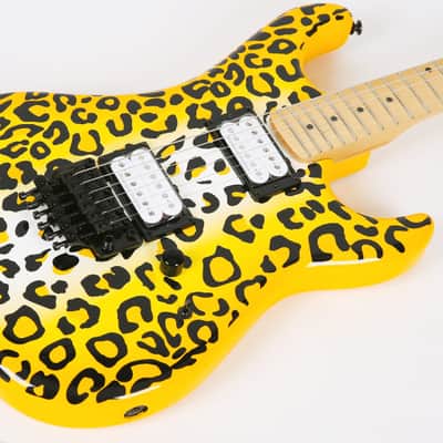 Kramer Pacer Vintage Steel Panther Satchel Signature Guitar Yellow Leopard image 5
