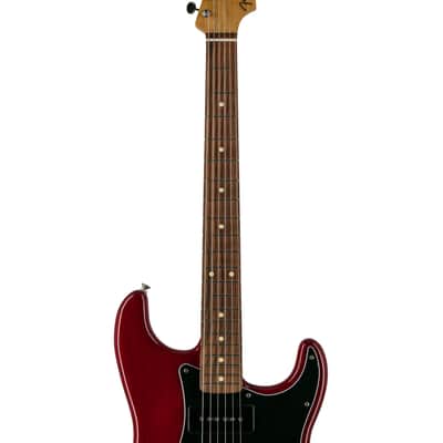 Fender Noventa Stratocaster Electric Guitar, PF FB, Crimson Red Transparent, MX2115XXXX image 6