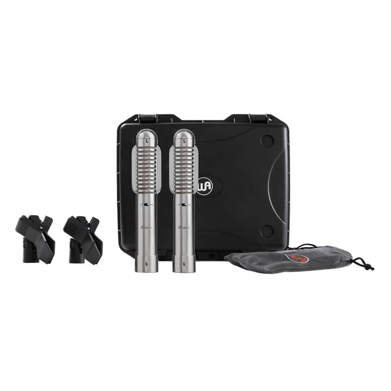 Warm Audio WA-FT Fen-tone Instrument Ribbon Microphone – Stereo Pair w/Heavy-Duty Flight Case, 2 Mic Clips, & 2 Protective Mic Socks image 1