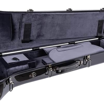 Crossrock Fiberglass Case fits for F-Trigger or Straight Trombone with removable shoulder straps-Black image 5