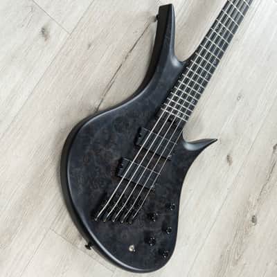 Legator HB5F Multi-Scale 5-String Bass, Satin Black Burl image 2