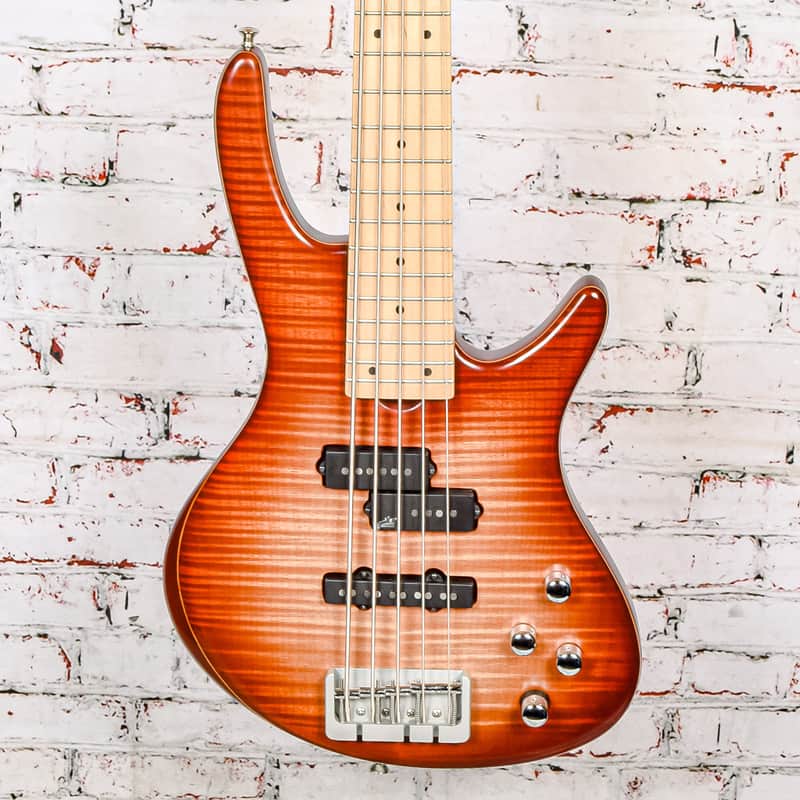Roscoe Guitars - Keith B Roscoe Standard 5 String Bass, Sunburst Flame - w/Bag - x0037 - USED image 1