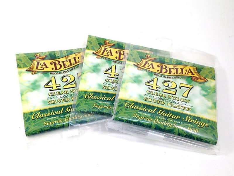 La Bella Guitar Strings 3 Pack Classical 427 Elite Clear Nylon Silver Plated image 1