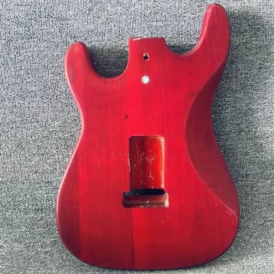 Red Strat Style HSS Guitar Basswood Body image 6