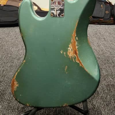 Fender Custom Shop '61 Jazz Bass Heavy Relic 4-String Bass Guitar, Rosewood Fingerboard, Sherwood Metallic image 7