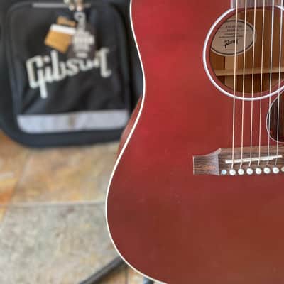 Gibson J-45 Special Acoustic Electric Guitar in Satin Wine Red w/ Gibson Case image 9