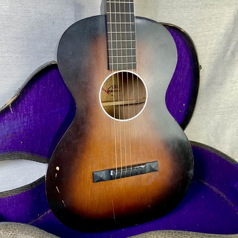 Oahu Hawaiian Guitar 1940s Sunburst Lap Steel Slide Acoustic Square Neck w/ Original Case image 1