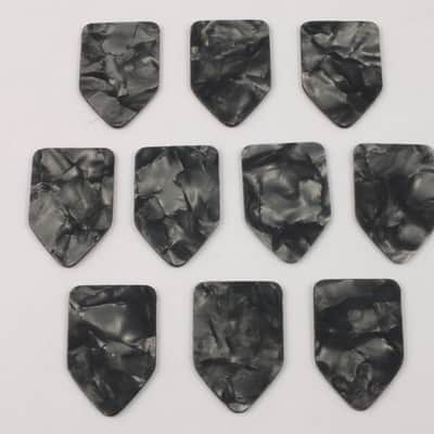 10 Pentagon Plectrums Bert Weedon Home Plate style Black Pearl Celluloid Picks 0.7mm Medium