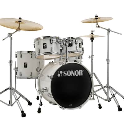 Sonor AQ1 Studio 5 Piece Shell Pack - Piano White w/ 2000 Series Hardware Pack (AQ1-STUDIOWMCPW) image 4