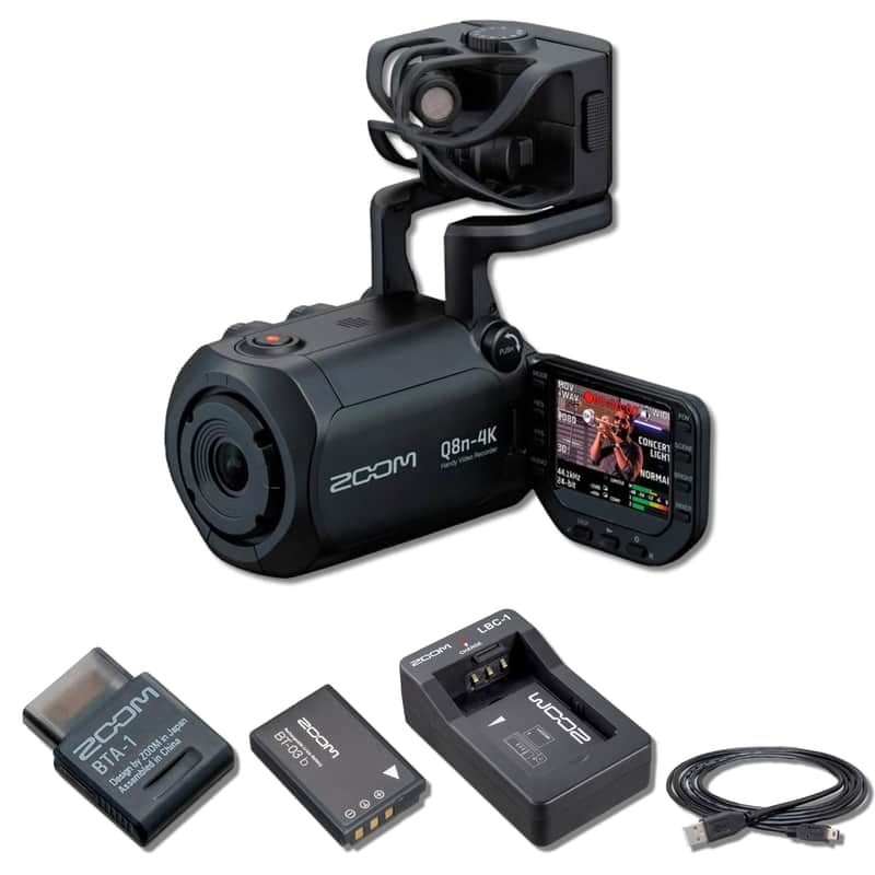 Zoom Q8n-4K Ultra High-Definition Handy Video Recorder with Rechargeable Battery, Battery Charger, BTA-1 Bluetooth Adapter and USB 2.0 Type A to Type Mini B Cable image 1