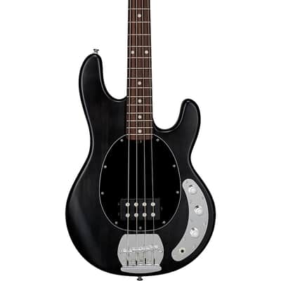Sterling by Music Man S.U.B. StingRay RAY4 Electric Bass Guitar - Regular Satin Transparent Black Black Pickguard image 1