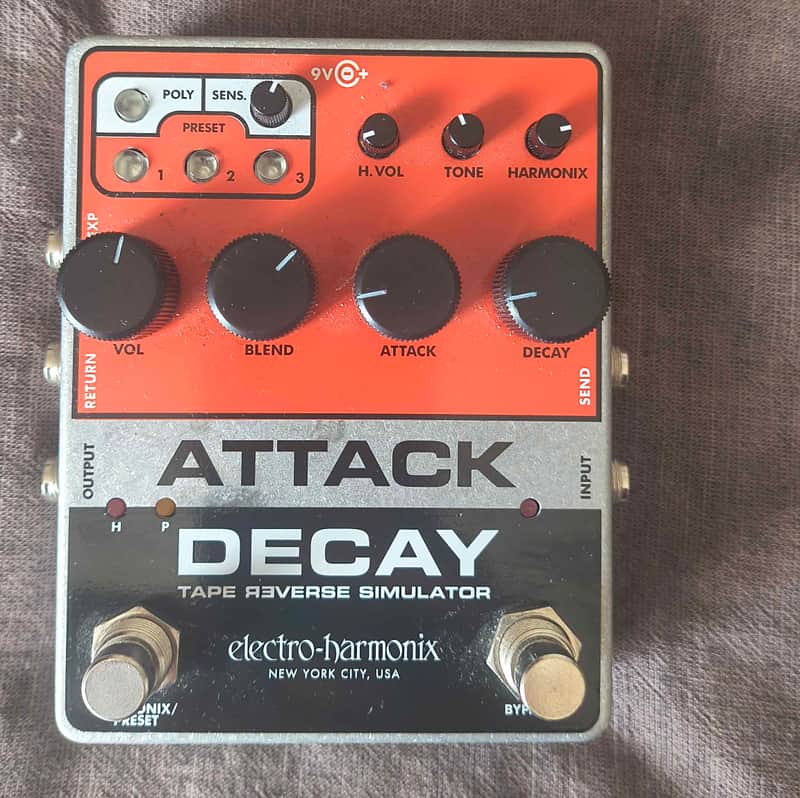 Electro-Harmonix Attack Decay Reverse Tape Simulator 2019 - Present - Orange / Black image 1